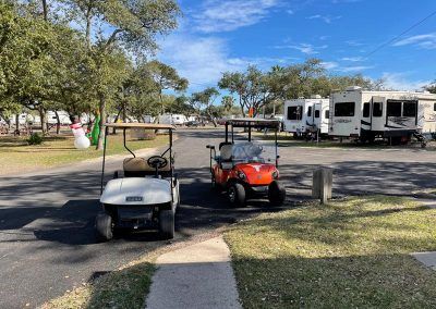golf carts at Rockport RV Park